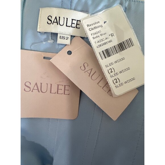 SAU LEE Isla Dress in Baby Blue 2 New Womens Strapless Cocktail Party - Picture 5 of 12